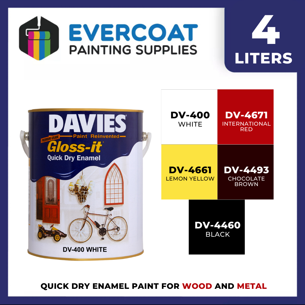 Davies Glossit QDE Paint for Wood / Furnitures Basic Colors 4L