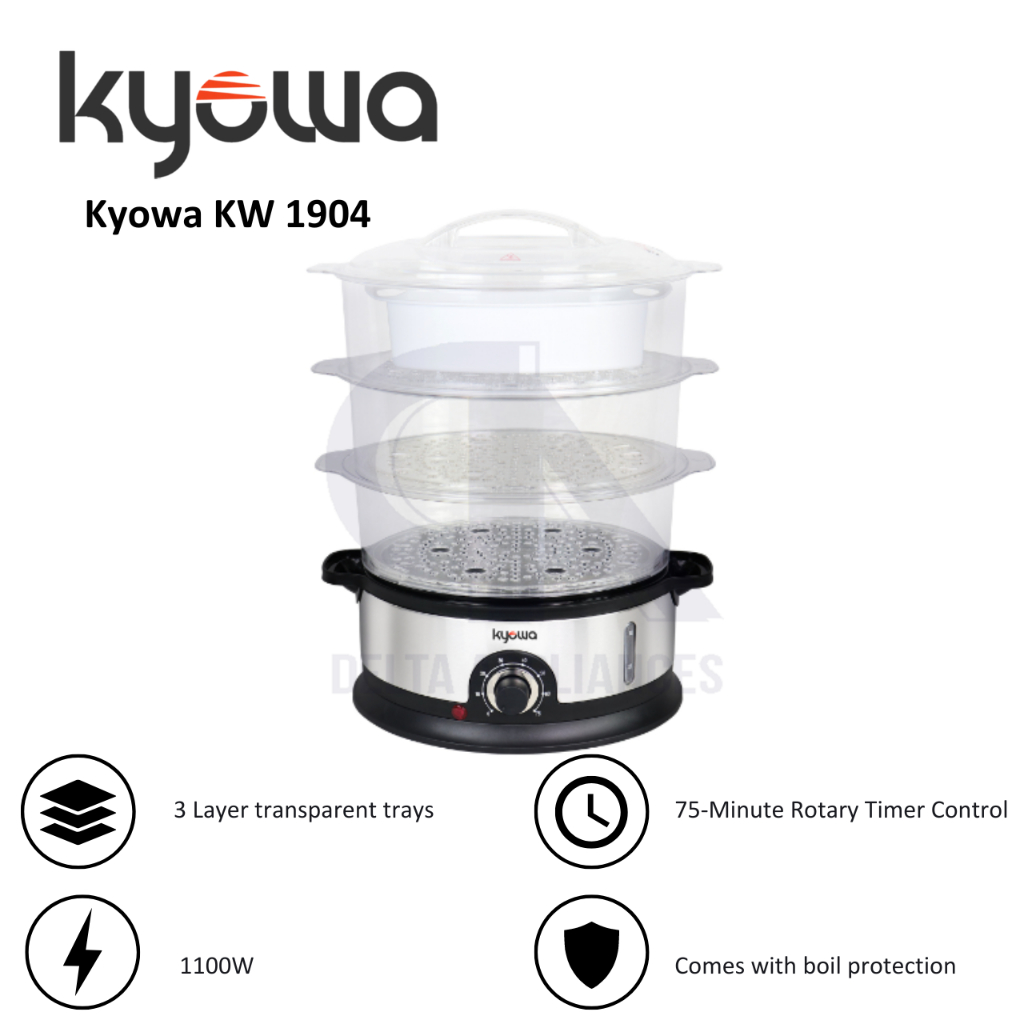 Kyowa Electric Steamer 9L with transparent and collapsible trays (KW
