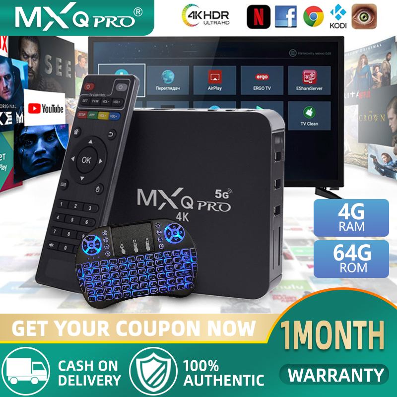 mxq pro tv box 4k 5g 4gb 64gb android smart digibox tv box for tv