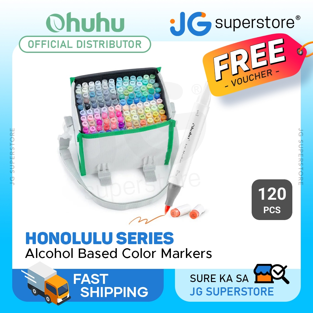 Ohuhu Alcohol Based Art Markers 120 Colors plus Color Blender (Brush