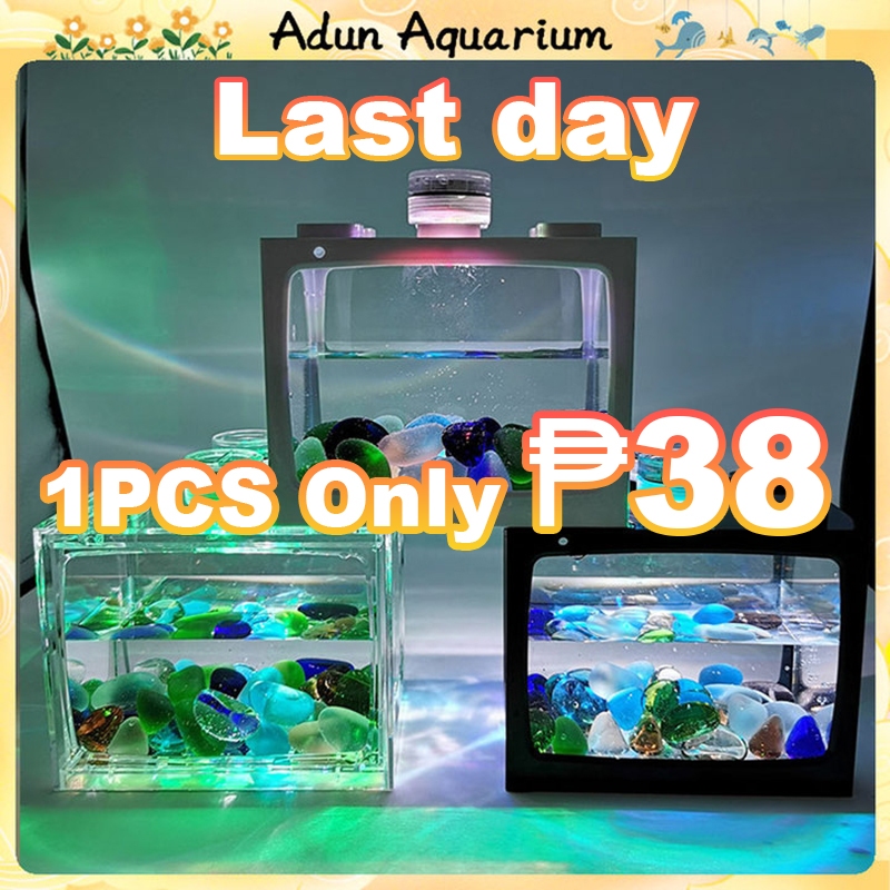 【Lowest Price】Mini Aquarium Block Tank Betta Guppy Fish Tank Building