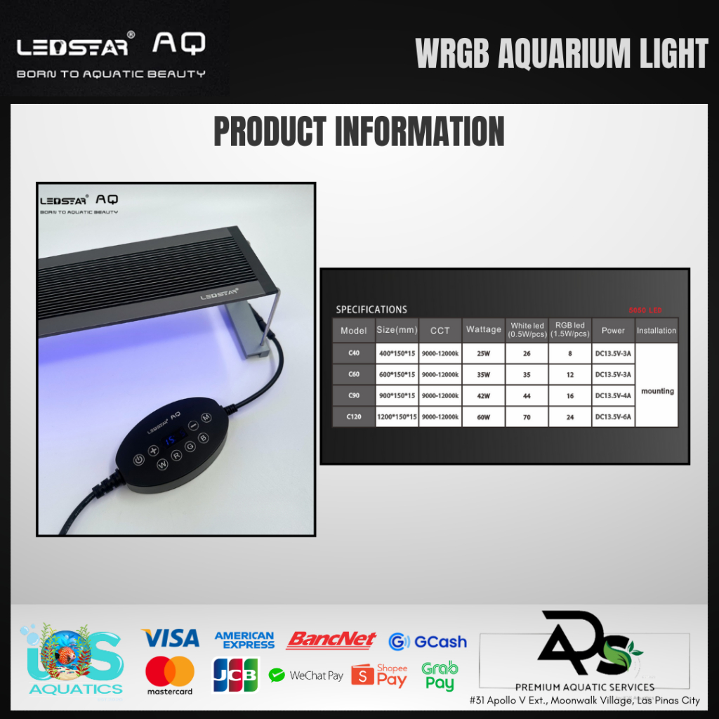 WRB LEDSTAR AQC SERIES (Full Spectrum LED Light for Planted Aquarium