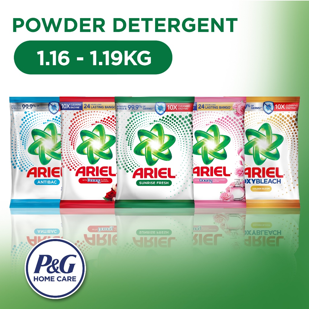 Ariel Powder Detergent Sunrise Fresh Floral Passion Antibac Golden