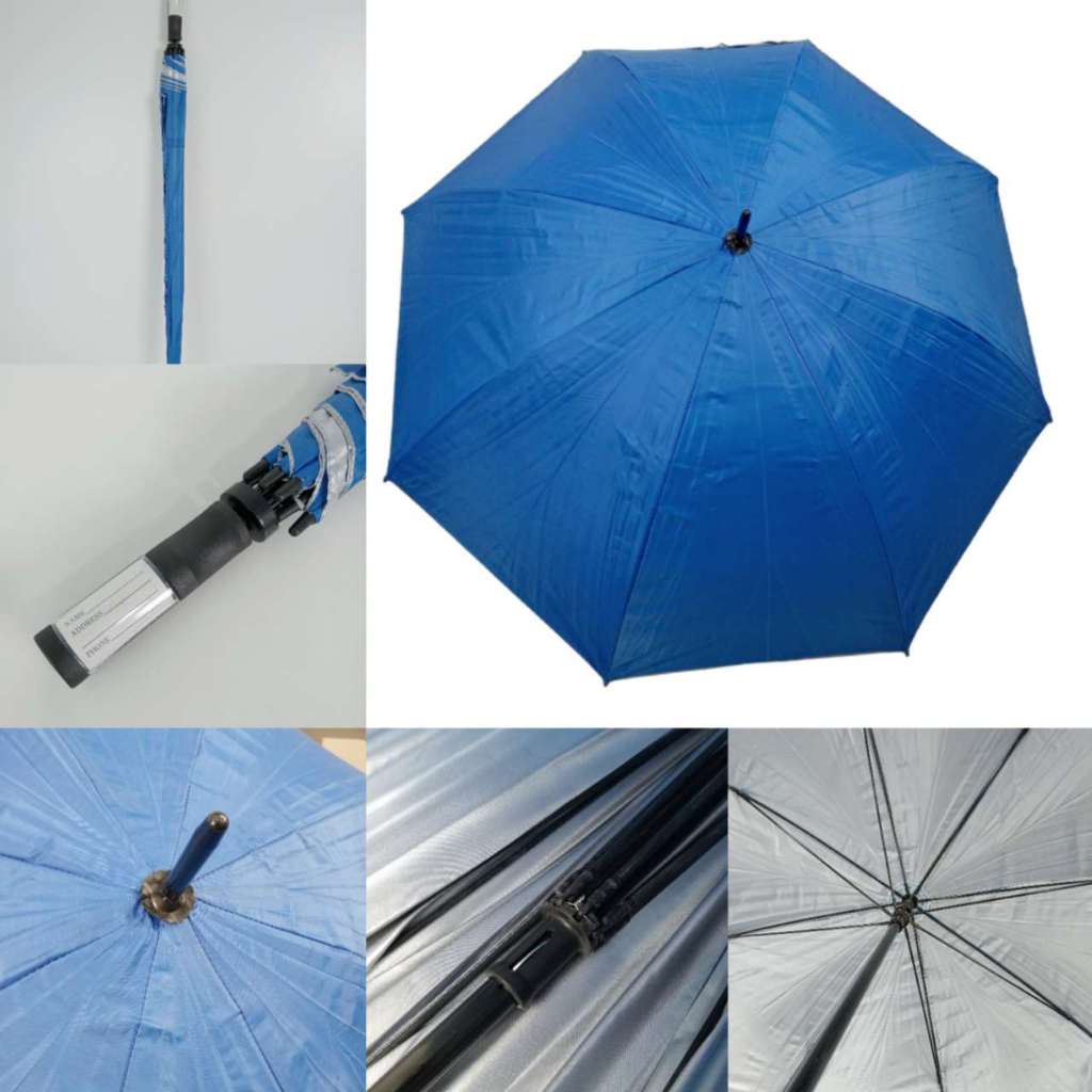30" Golf Long Umbrella Fiber Ribs with Silver backing Coated High