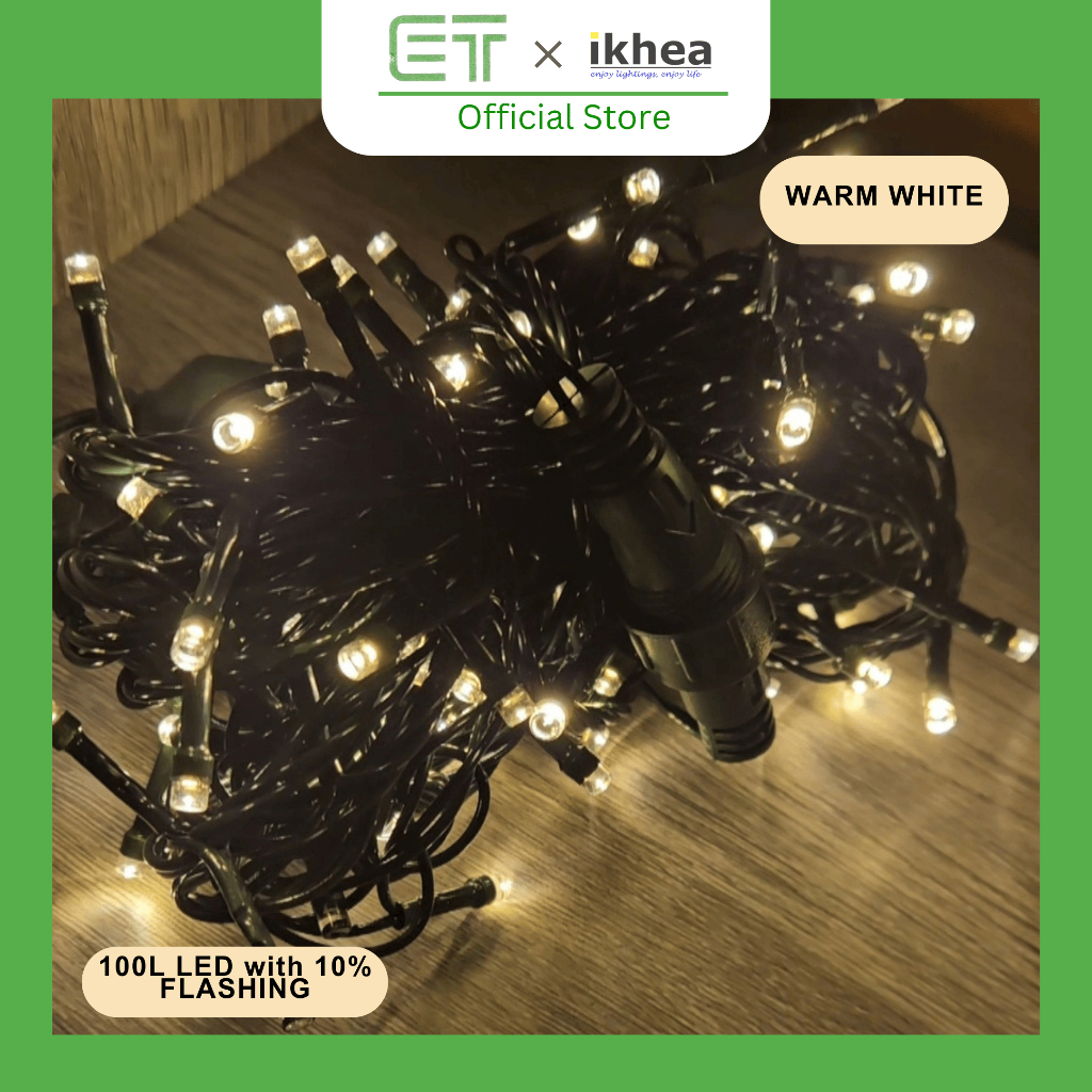 ET 100L LED WITH 10 STROBE FLASHING STRING CHRISTMAS LIGHTS Shopee