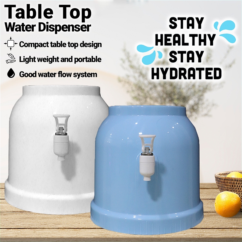 Table Top Desktop Water Dispenser w/ Faucet Round Plastic For Gallon