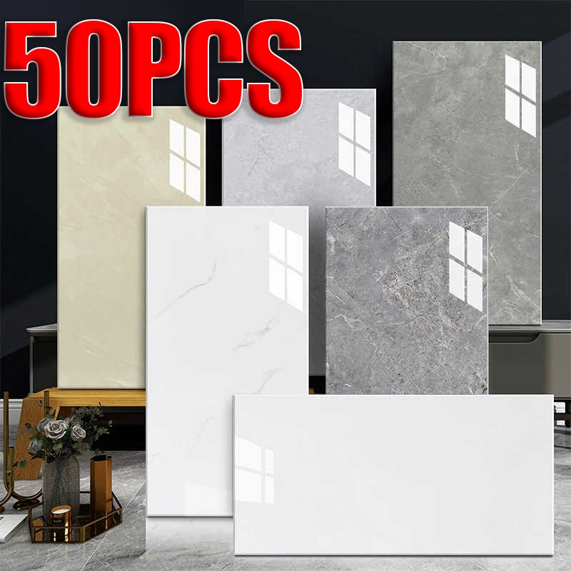 50PCS 30x60cm Marble Wallpaper PVC 3d Vinyl Tiles For Kitchen Venyl