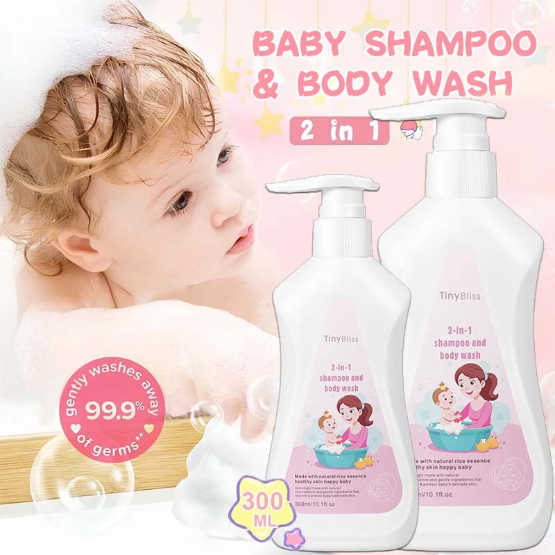 TinyBliss 2 in 1 Baby Shampoo Body Wash 300ML Cleansing Body for