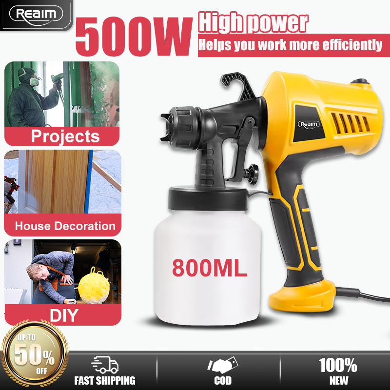 REAIM Electric Spray Paint Spray Gun Paint Sprayer Portable High Power