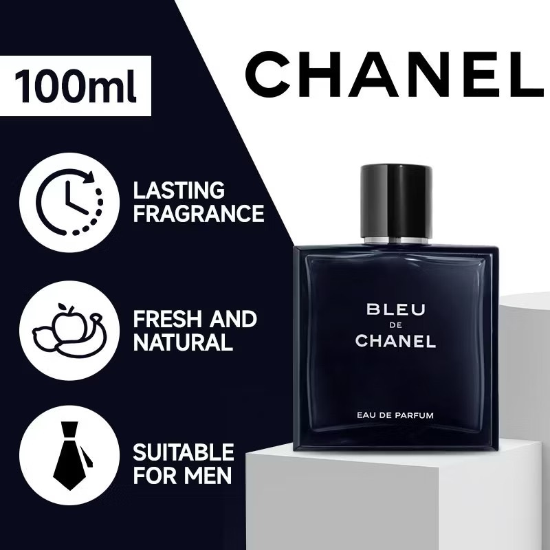 Chanel Bleu de 100ML EDP Pour Homme for Men Natural Fresh Long Lasting