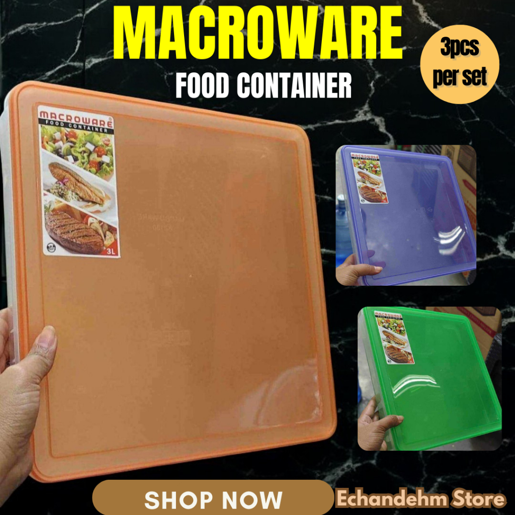 GRAHAM BAR TUPPERWARE 3PCS SET 3LITERS FOOD STORAGE / MACROWARE K2130