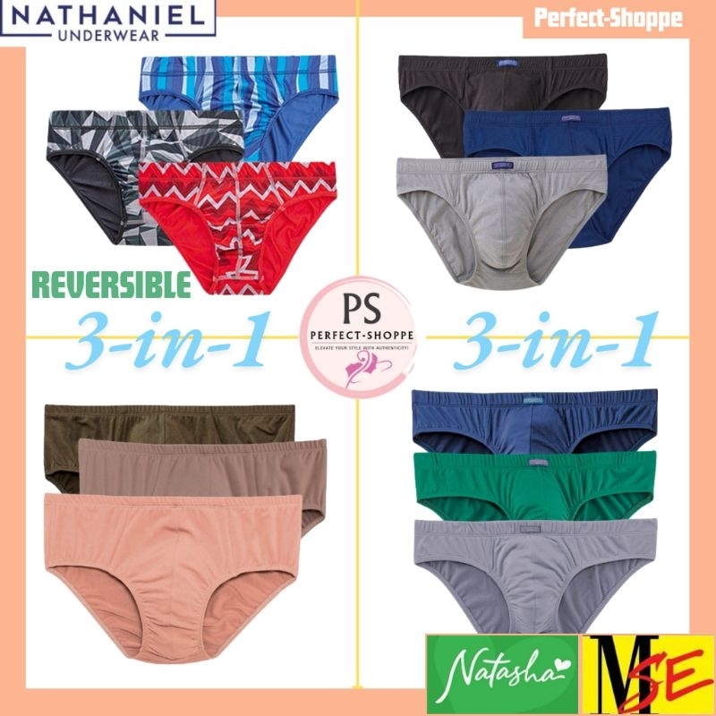 3IN1 Nathaniel Men's Underwear Bikini Brief Inside Garter Cotton