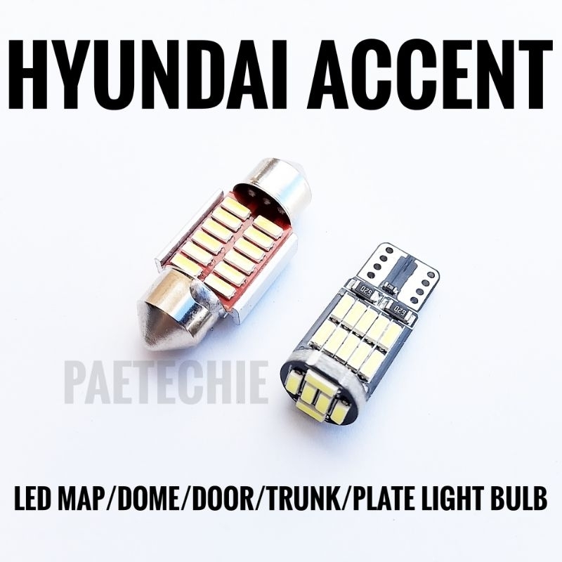 LED Map Dome Trunk Door Plate Light Bulb for Hyundai Accent Sedan