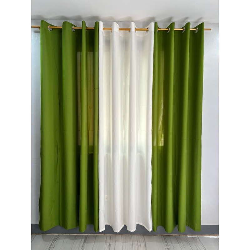 Plain Green Ring Curtain Sold per piece or 3in1 per Set Shopee