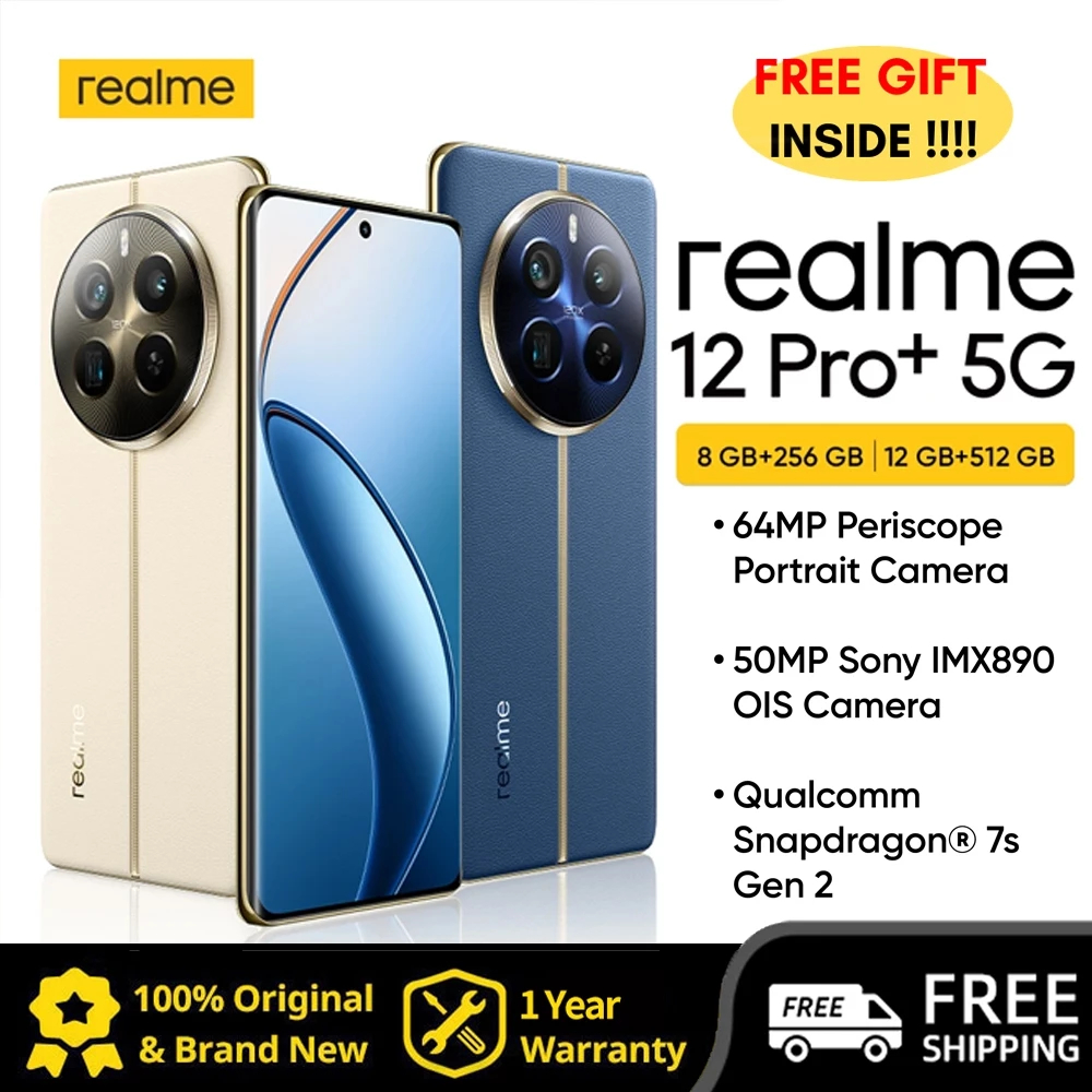 realme 12 Pro+ 5G Legit Cellphone 16GB+512GB HD Screen Android13