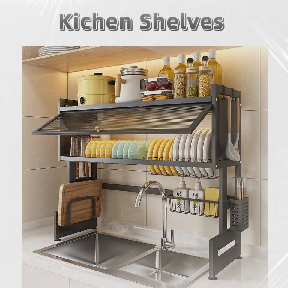 Home Kitchen Rack With Door Sink Dish Storage Rack