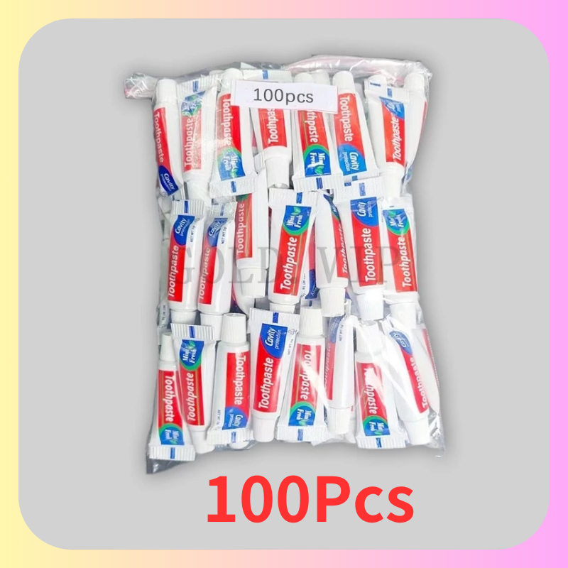 100Pcs Toothpaste Hotel Supplies Toothpaste Mini Tube Travel Disposable