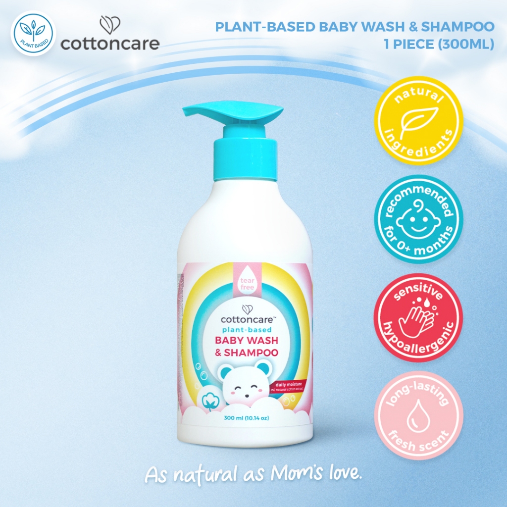 Cottoncare™ (300ml) Baby Wash and Shampoo PlantBased AllNatural Bath
