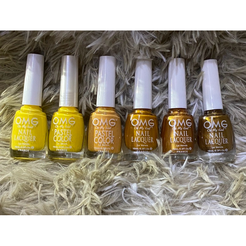 Yellow and Gold Shades /Original Omg Nail Polish 10ml / touch of yellow