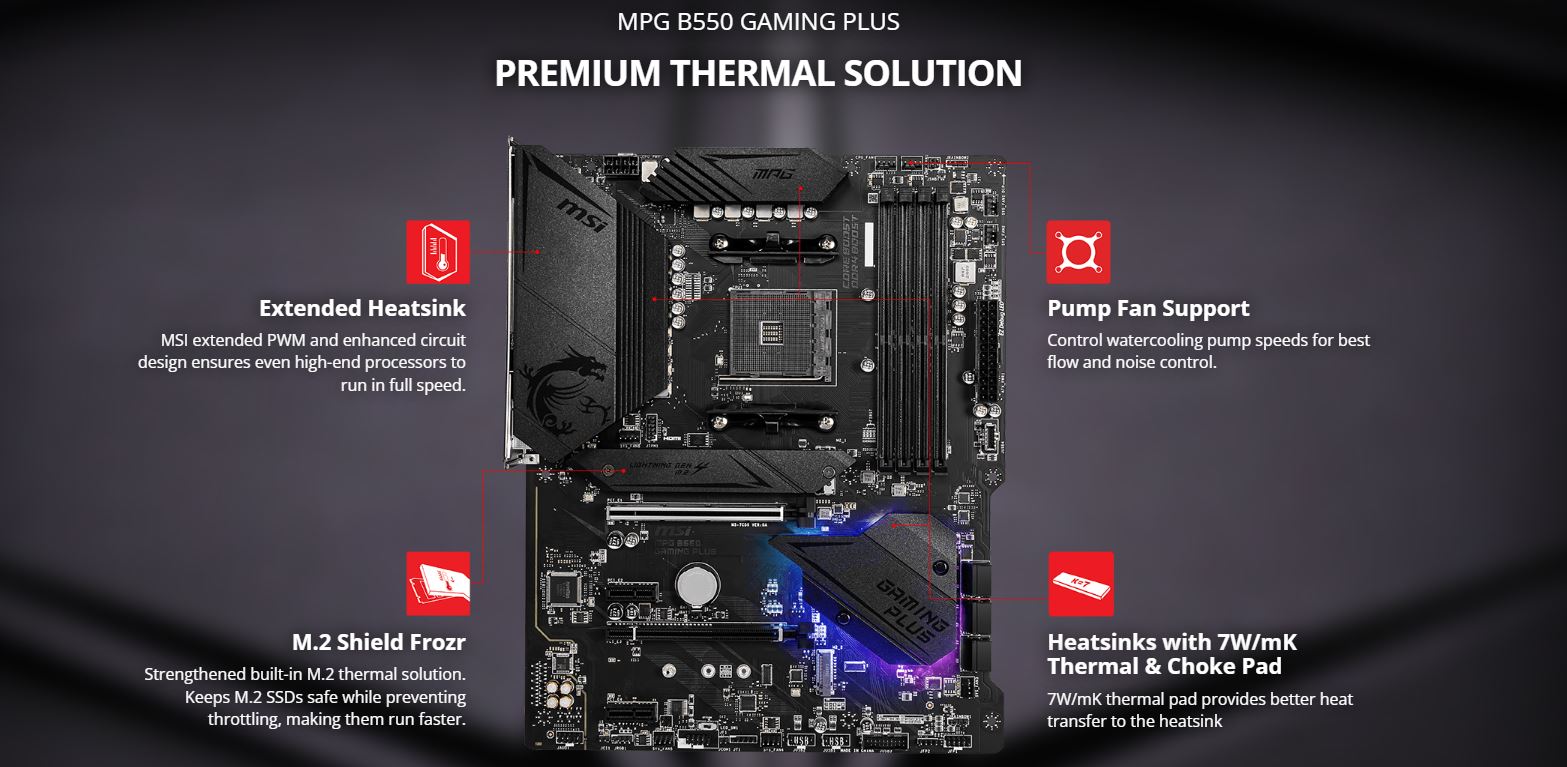 Itw MSI Motherboard MPG B550 Gaming Plus ATX AM4 DDR4 Shopee