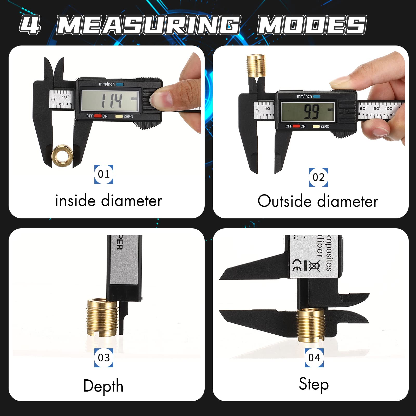Digital Caliper Measuring Tool 6 Inch Digital Caliper Micrometer with