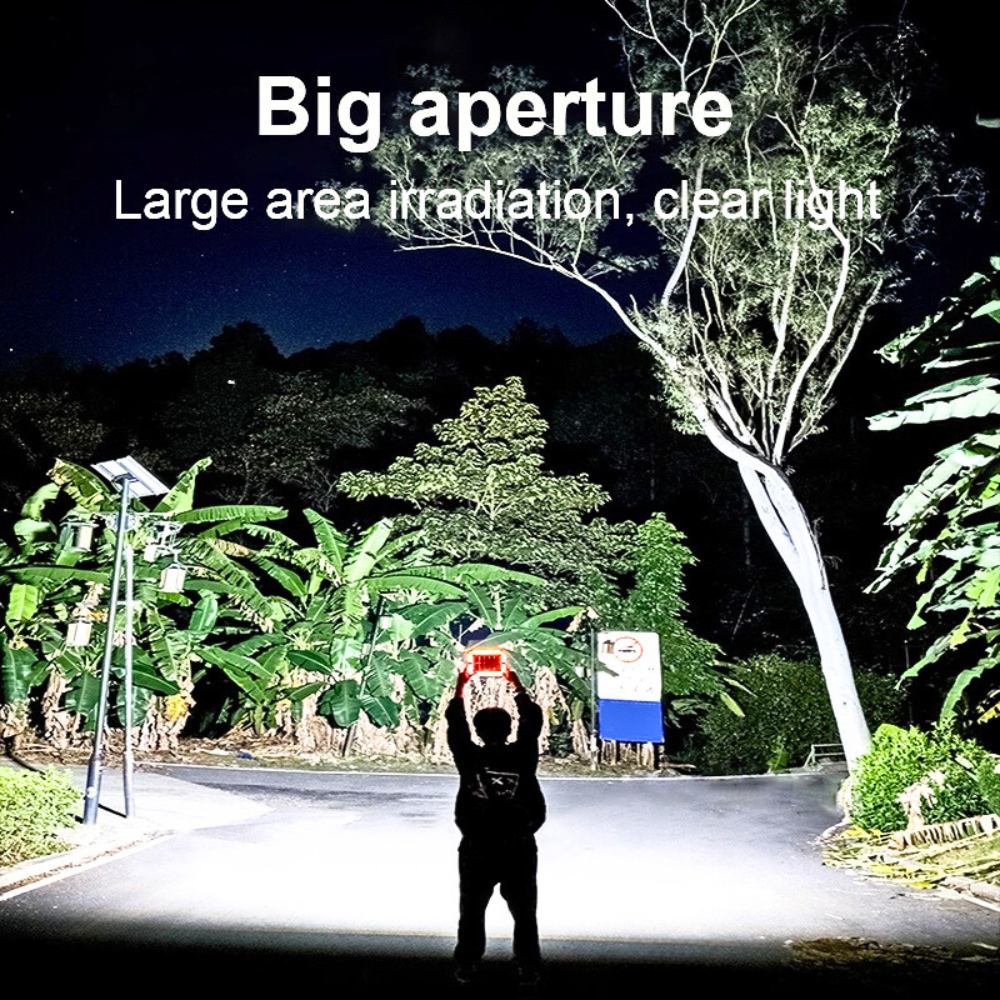 HED Solar Emergency Light 600W Solar Flashlight Rechargeable Outdoor