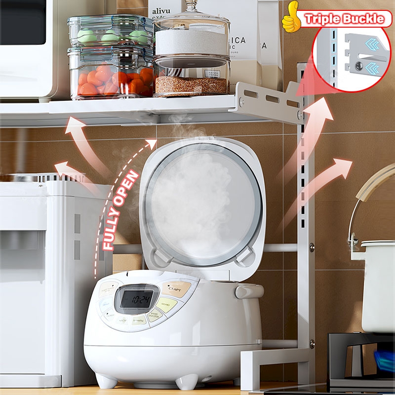 2/3 Layer Adjustable Microwave Rack Oven Shelf Stainless Steel