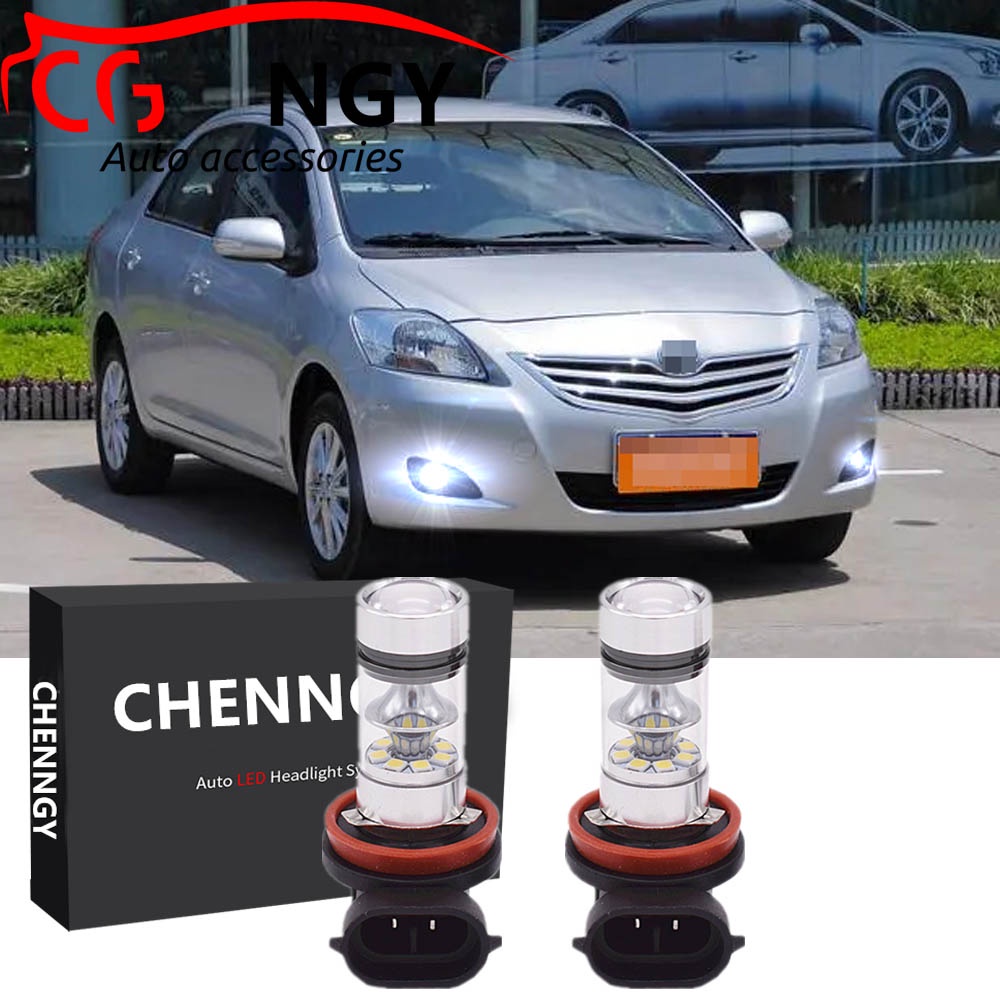 FOR Toyota Vios (year 2008 2021) (Fog Lamp) 2pc LED White Projector