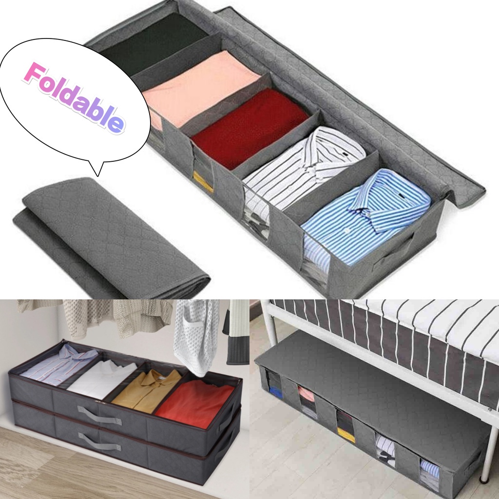 Under bed Wardrob Clothes Storage Dustproof Foldable Storage Box with