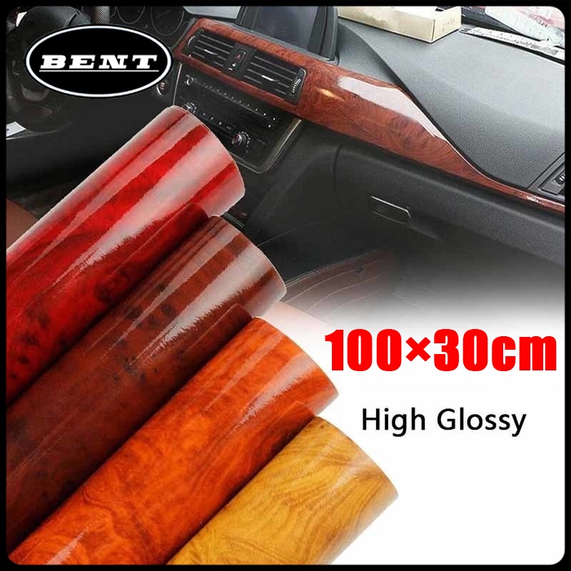 KAYU Car Dashboard Sticker/Waterproof PVC Sticker Wood Motif Universal