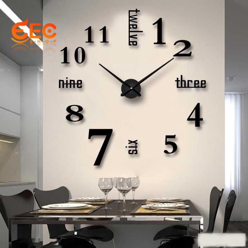 3D DIY Wall Clock ern Design Large Acrylic Clocks Home Sticker Room
