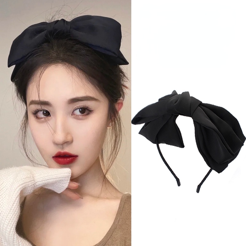 Black Big Bow Headband Bowknot Headwear Hairpin Women's Hairbands Hair