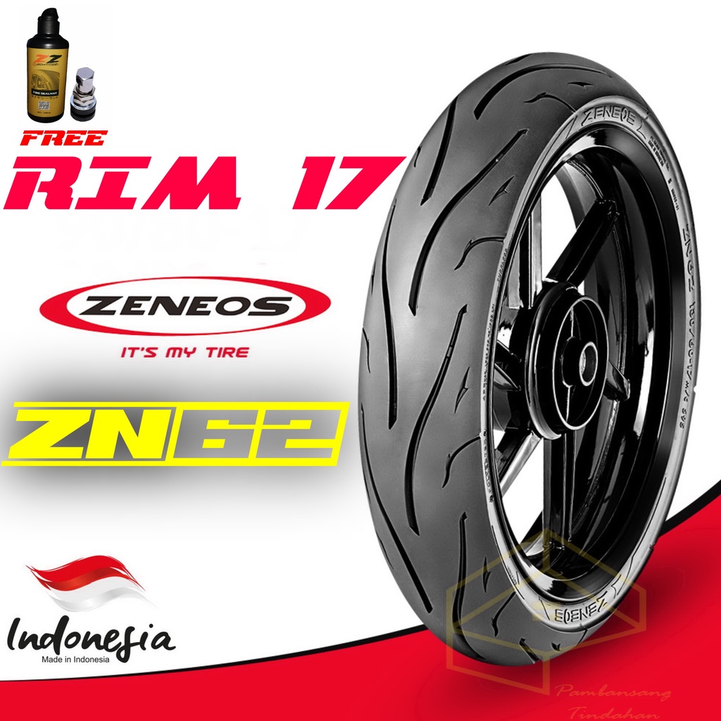 Zeneos ZN62 Motorcycle Tire Rim 17 (Tubeless)w/ Free Tire Sealant