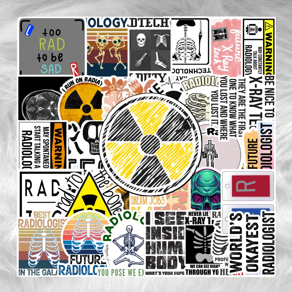 50 PCS RADTECH RADIOLOGIC TECHNOLOGIST RADIOLOGY STICKERS SCRAPBOOK