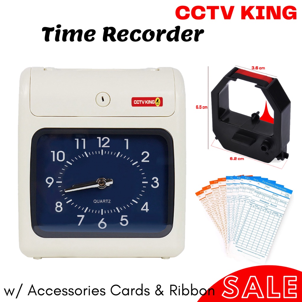 CCTV KING Analog Time Recorder Bundy Clock Attendance Payroll w/ Ribbon