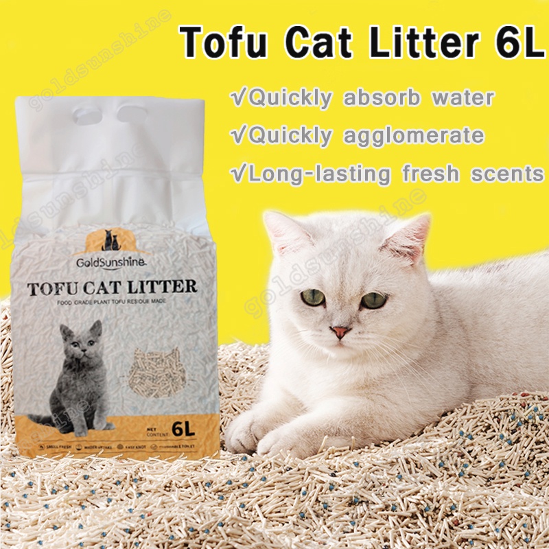 Cat Litter 6L/2.5kg Plant Tofu Residue Made Cat Litter Sand Natural