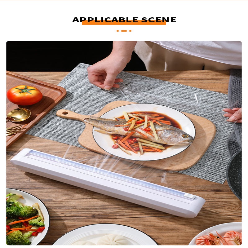 Household cling film cutting box plastic film large roll 32CM kitchen