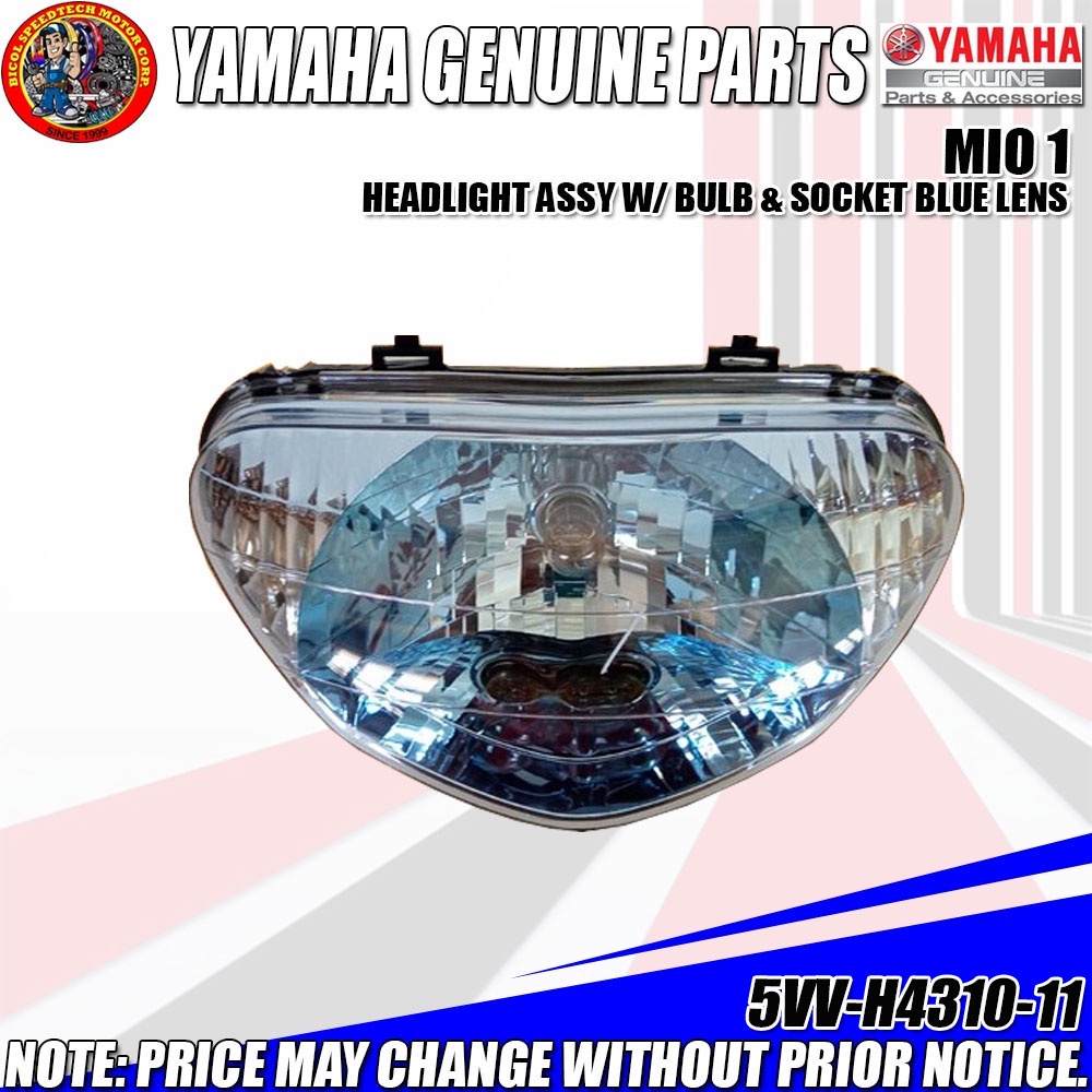 MIO 1 5VV HEADLIGHT ASSY WITH BULB AND SOCKET BLUE LENS (YGP) (Genuine
