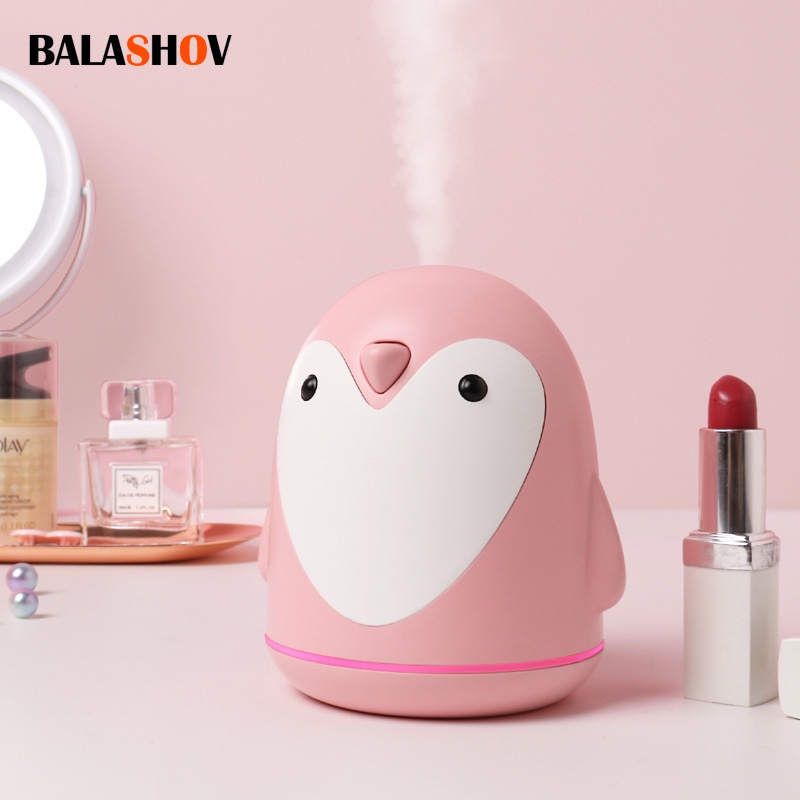 `Portable Aroma Humidifier 220ml 3 In 1 Mini Cute Penguin USB Air