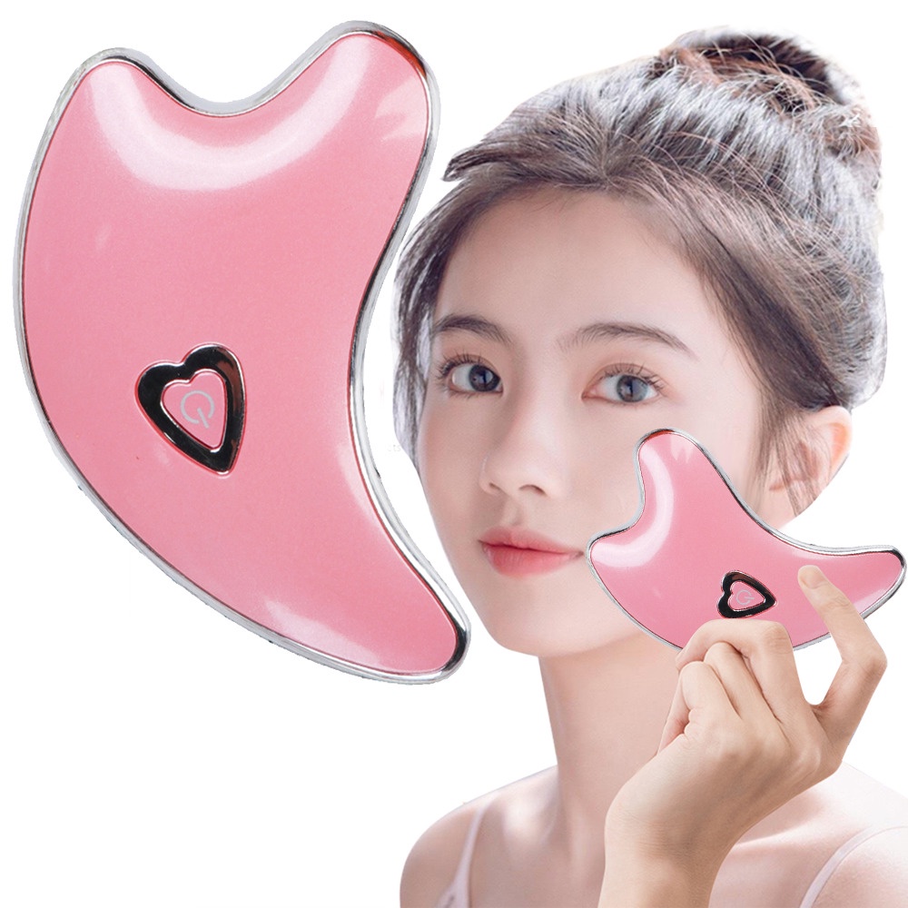Electirc Guasha Scraping Facial Massager LED Light Microcurrent skin