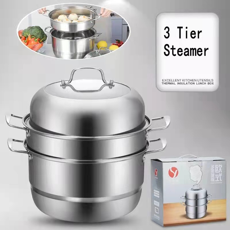 steamer 3 layer stainless food steamer stainless steamer 3 layer steamer 28cm steamers Shopee