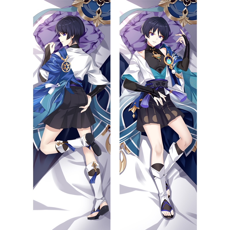 Game Genshin Impact Wanderer Scaramouche Dakimakura Hugging Body Pillow Case Anime Peach Skin