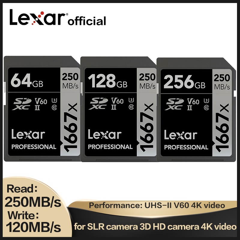 Lexar 1667X Original Professional SD Card 256GB 250MB/s SDHC SDXC UHS