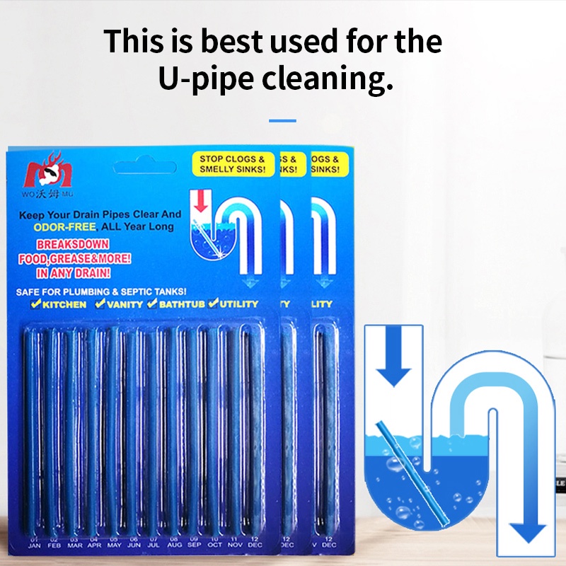 Sani Stick Pipe Cleaning Rod Kitchen Toilet Bathtub Drain Cleaner Sewer Cleaning Rod Drainage