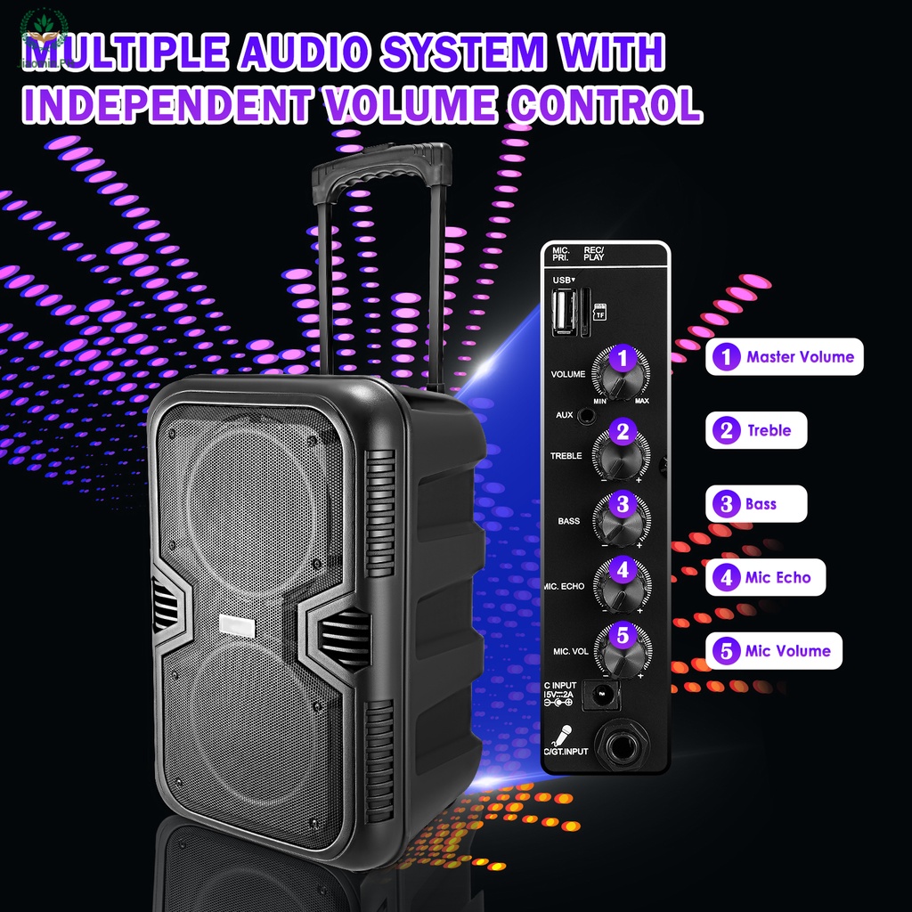 YJ Moukey Karaoke Machine, 10" Subwoofer PA System, Bluetooth Speaker