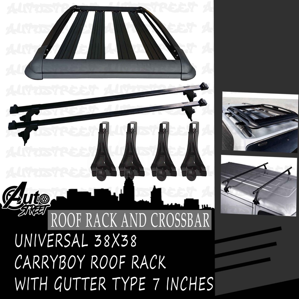 Universal 38x38 Carryboy Roof Rack Topload Carrier Bundle with Gutter