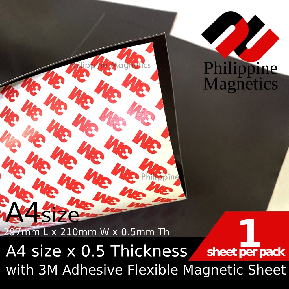A4 size Flexible Rubber Sheet x 0.50mm Th with or Without 3M
