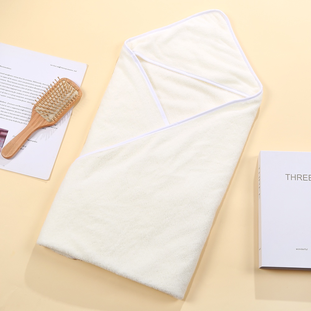 Hooded baby blanket hood swaddle bath towel flannel kids Newborn cotton