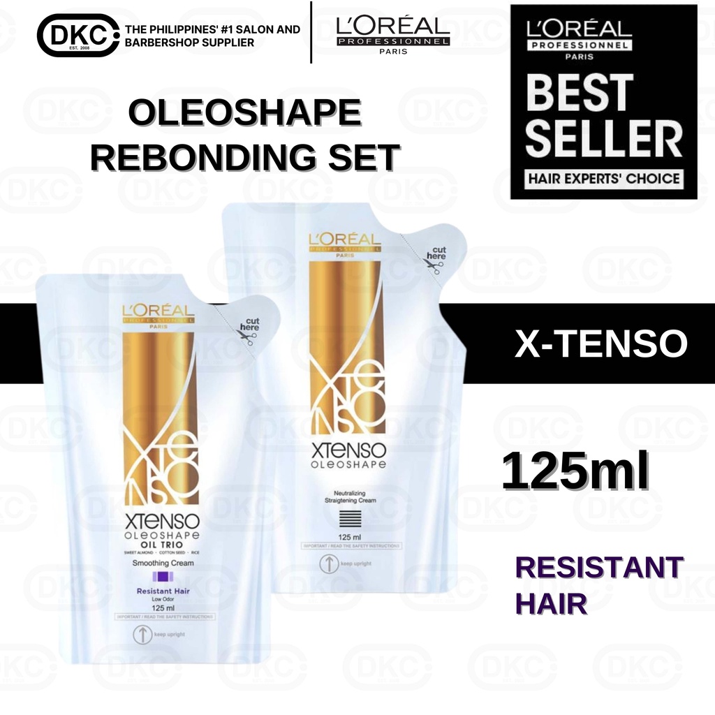 L'OREAL Xtenso Oleo Shape Resistant Hair Smoothing Cream + Neutralizing Straightening Set 125ml