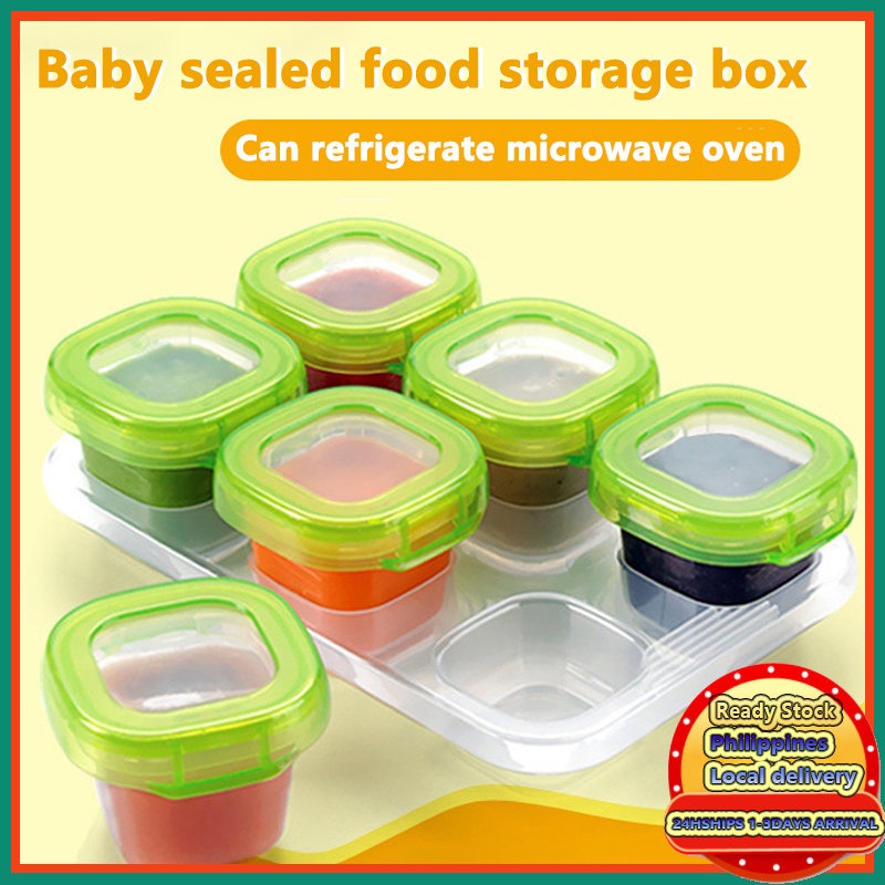 Baby Food Freezer Storage Container 4/6pcs Organizer Blocks Cubes